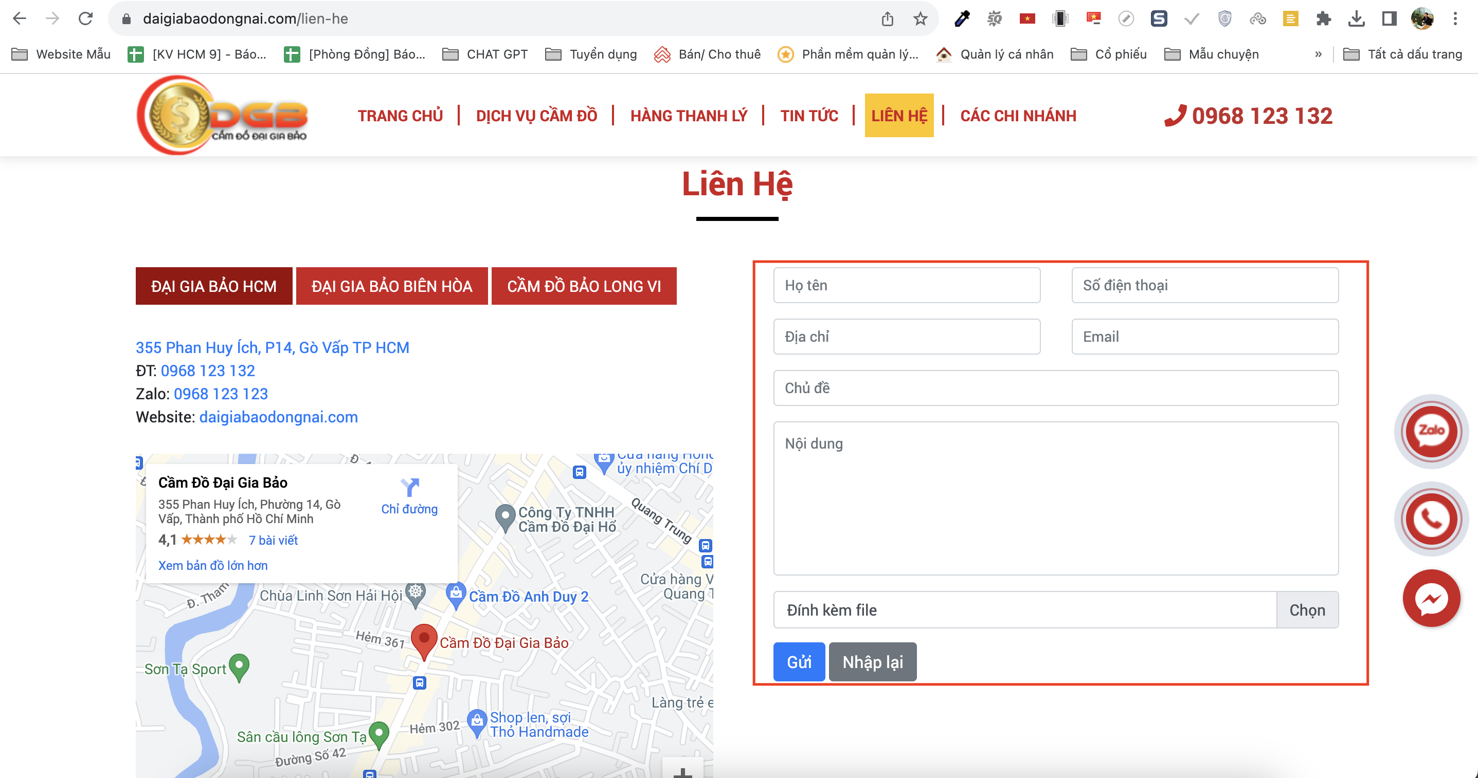 Liên hệ cầm xe ô tô trả góp